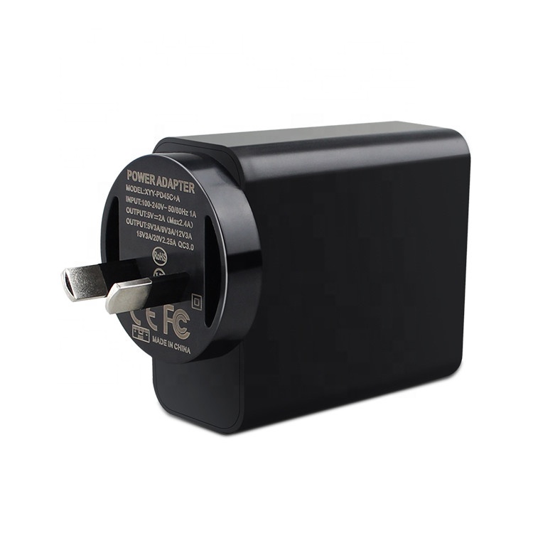 RCM SAA CE approved 45W PD Type c charger 5V 3A 9V 3A 15V 3A 20V 2.25A usb fast charger adapter